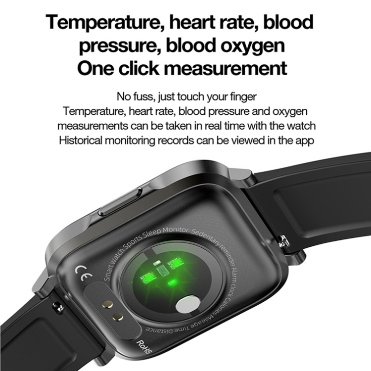 Préstamo F60 de 1.7 pulgadas Detección de temperatura corporal Smart Watch (rojo) - B5