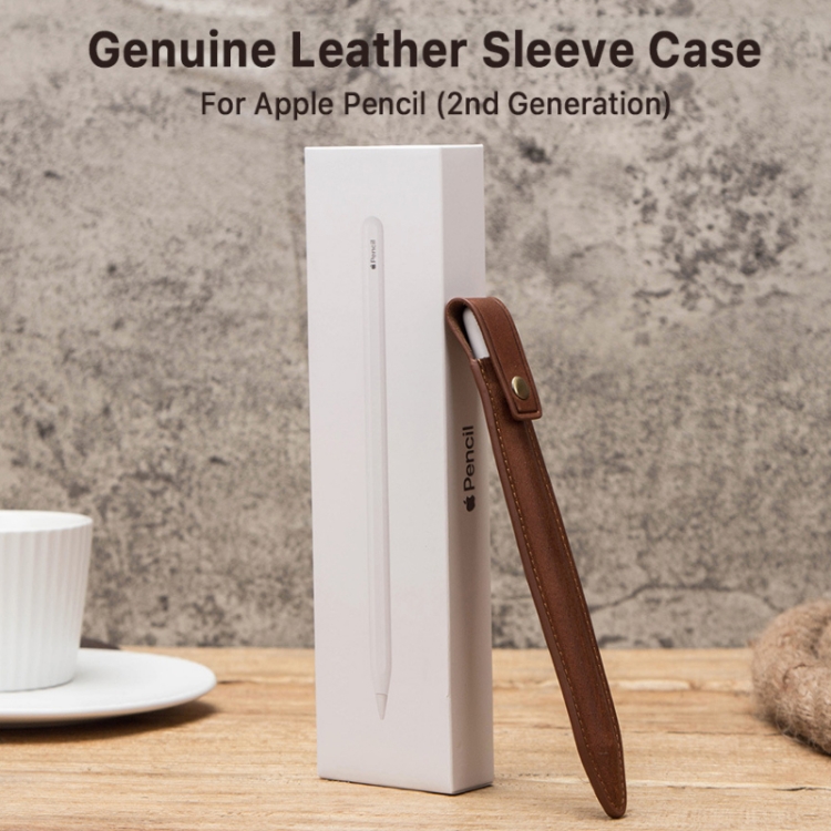 CONTACTS FAMILY Leather Buckle Anti-Fall Protective Cover For Apple Pencil 2(Brown) CONTACTS FAMILY Leather Buckle Anti-Fall Protective Cover For Apple Pencil 2(Brown)