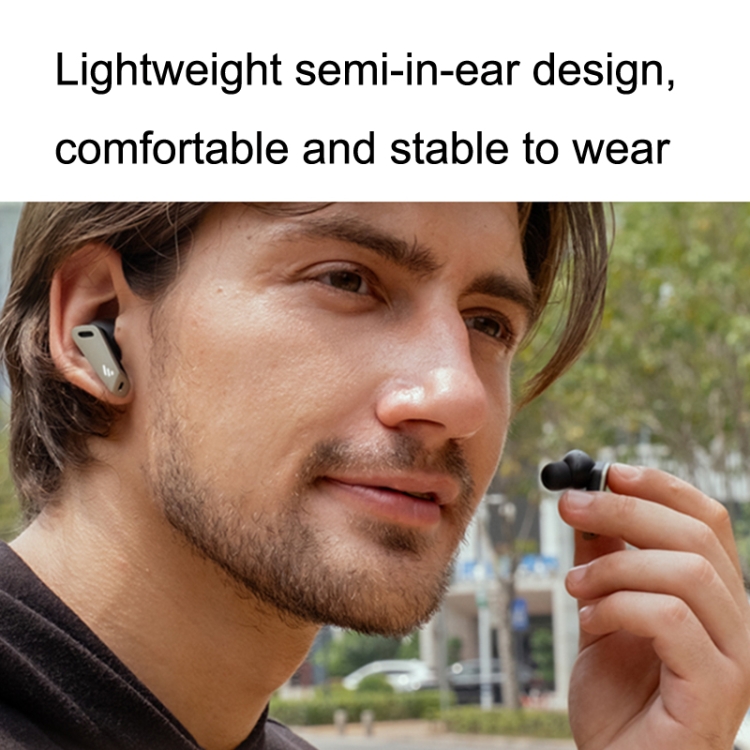 Edifier Noise Cancelling Sports Running Wireless Bluetooth Earphone, Color: Black Edifier Noise Cancelling Sports Running Wireless Bluetooth Earphone, Color: Black
