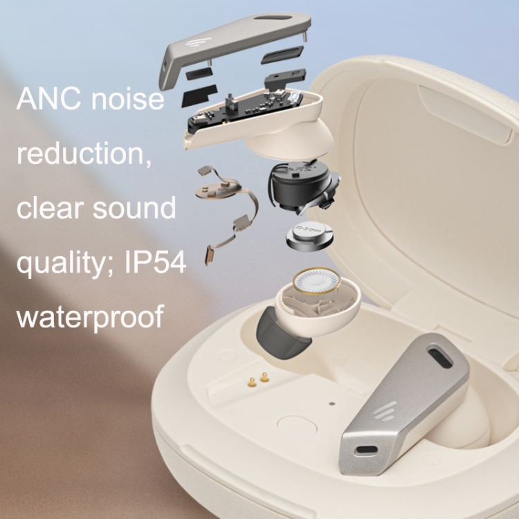 Edifier Noise Cancelling Sports Running Wireless Bluetooth Earphone, Color: White Edifier Noise Cancelling Sports Running Wireless Bluetooth Earphone, Color: White
