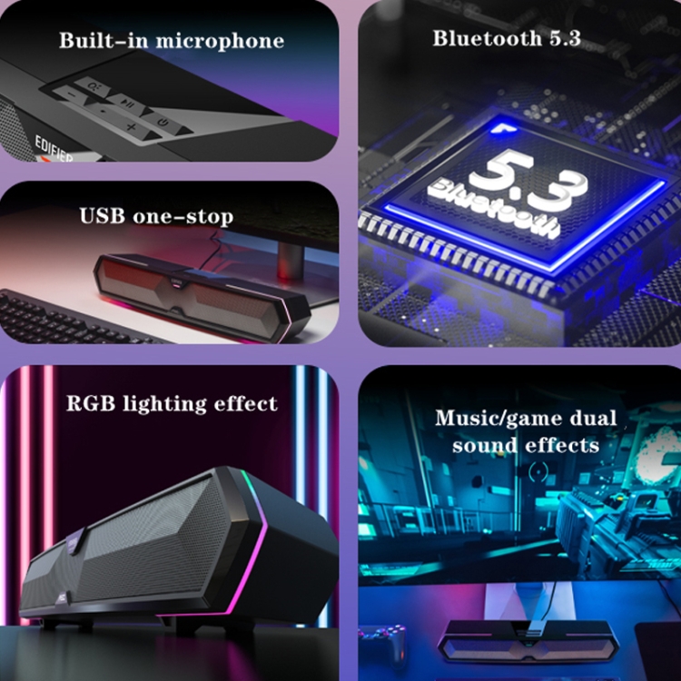 Edificador M30 Home Bass Desktop Computer Multimedia Audio (negro) - B2