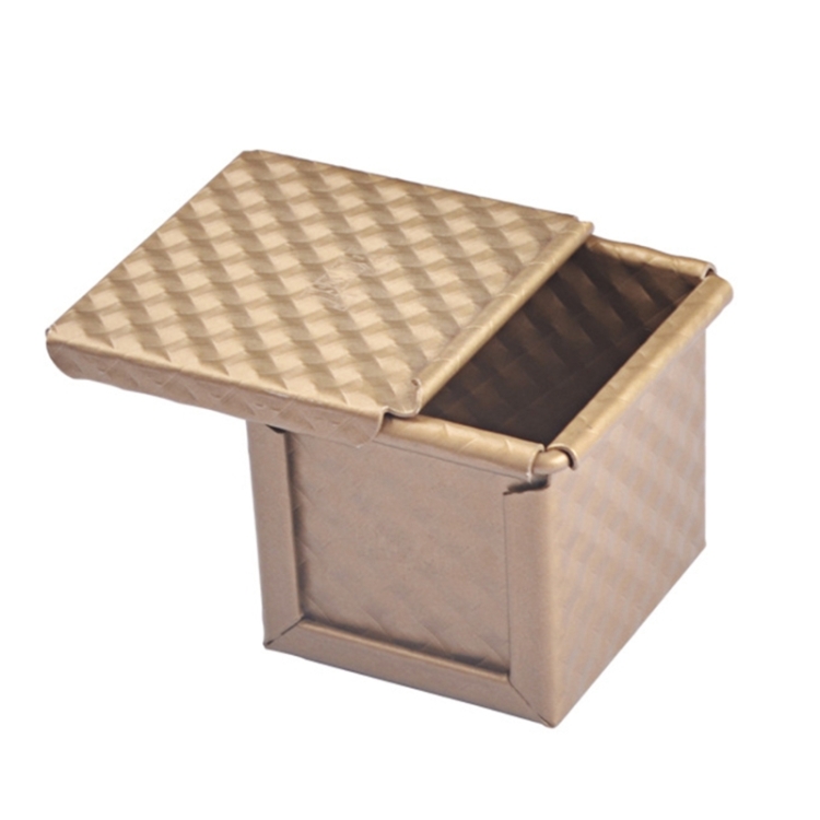 Square Toast Box Non-Stick Water Cube Toast Mold, Style: 8832 8x7.5x6.5cm  Ripple Gold