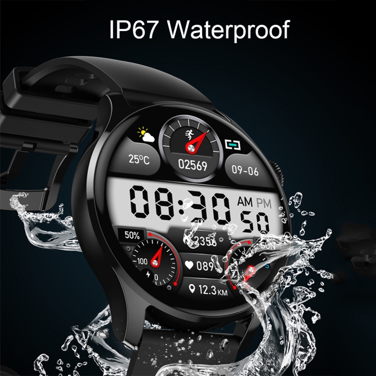 HD3 1.32 pulgadas Monitoreo de frecuencia cardíaca Smart Watch con función de pago (cuero negro) - B6