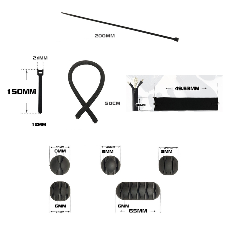 Network Pipe:126 In 1 Desktop Data Cable Organizer Storage Winder Combination Set Network Pipe:126 In 1 Desktop Data Cable Organizer Storage Winder Combination Set