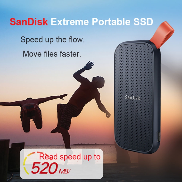 Sandisk E30 COMPACTO DE ALTA VELOCIDAD USB3.2 Mobile SSD Solid State Drive, Capacidad: 480GB - B2