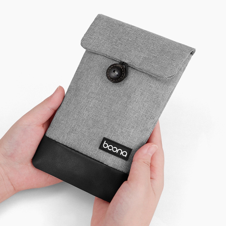 Baona Waterproof Data Cable Protective Bag, Spec: Large (Gray) Baona Waterproof Data Cable Protective Bag, Spec: Large (Gray)