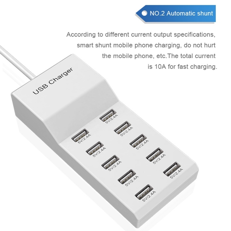 USB Multi-port Charger Mobile Phone Fast Charging Universal Fast Adapter 10 Interface US Plug USB Multi-port Charger Mobile Phone Fast Charging Universal Fast Adapter 10 Interface US Plug