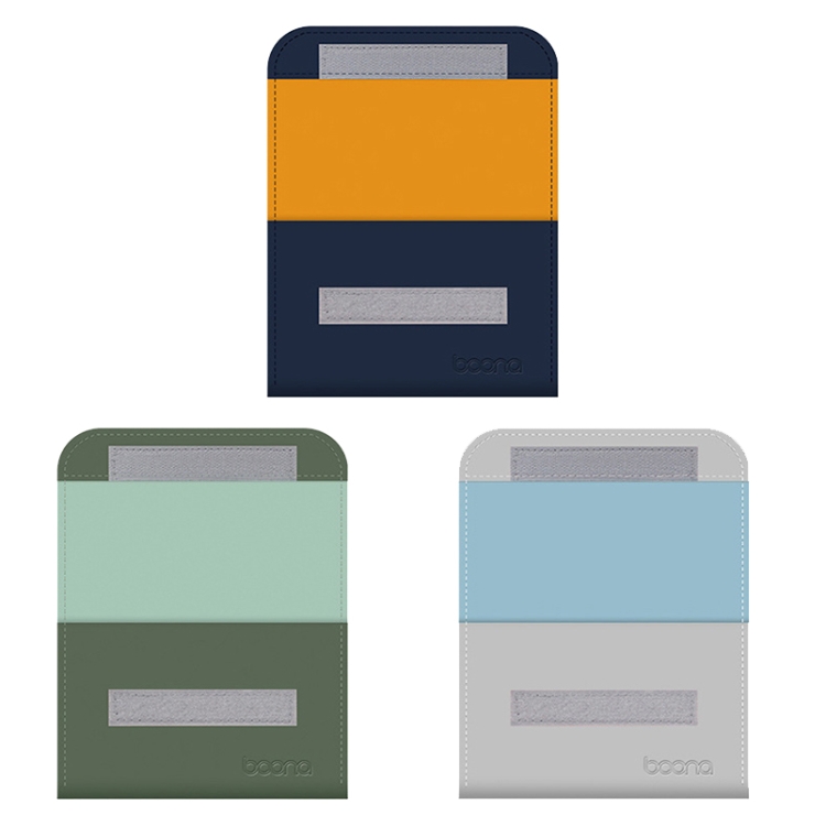 Baona BN-Q009 Small Leather Mouse Charger Storage Bag(Silver+Blue) Baona BN-Q009 Small Leather Mouse Charger Storage Bag(Silver+Blue)