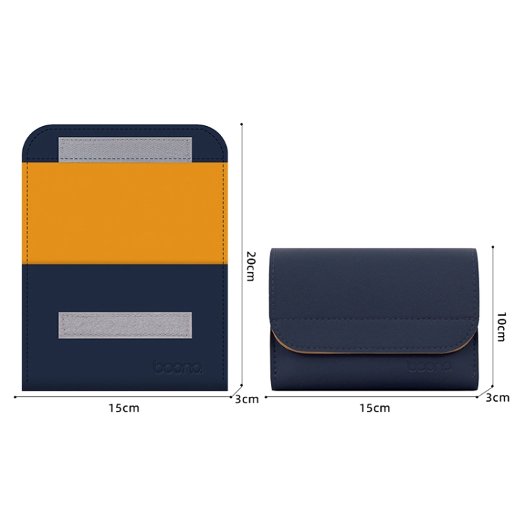 Baona BN-Q009 Small Leather Mouse Charger Storage Bag(Silver+Blue) Baona BN-Q009 Small Leather Mouse Charger Storage Bag(Silver+Blue)