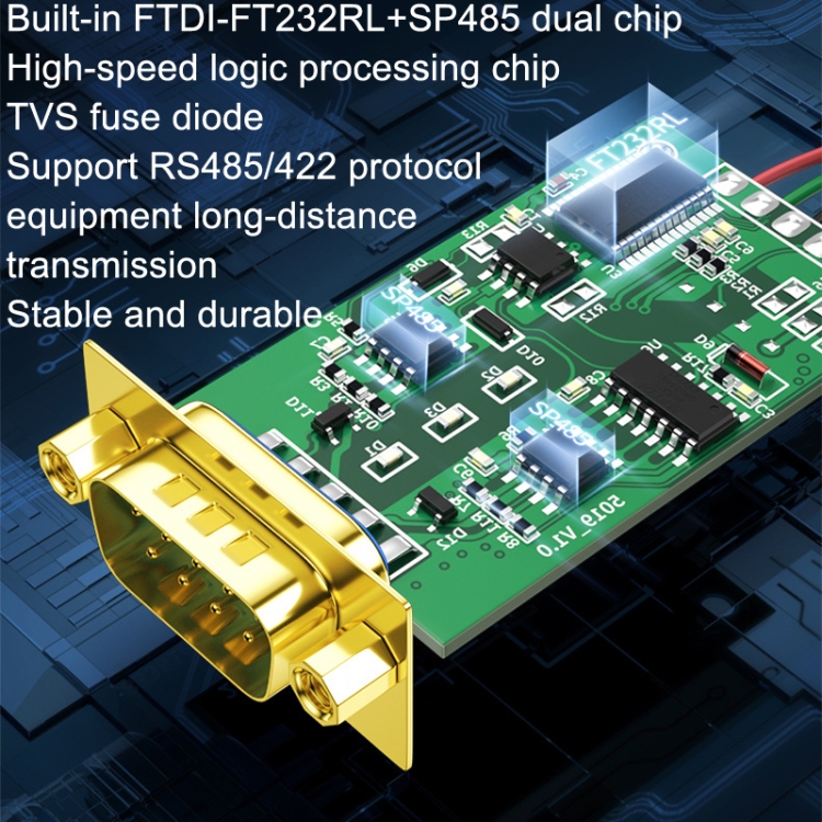 DTECH DT-5019 USB To RS485/422 Industrial Converter Serial Line ...