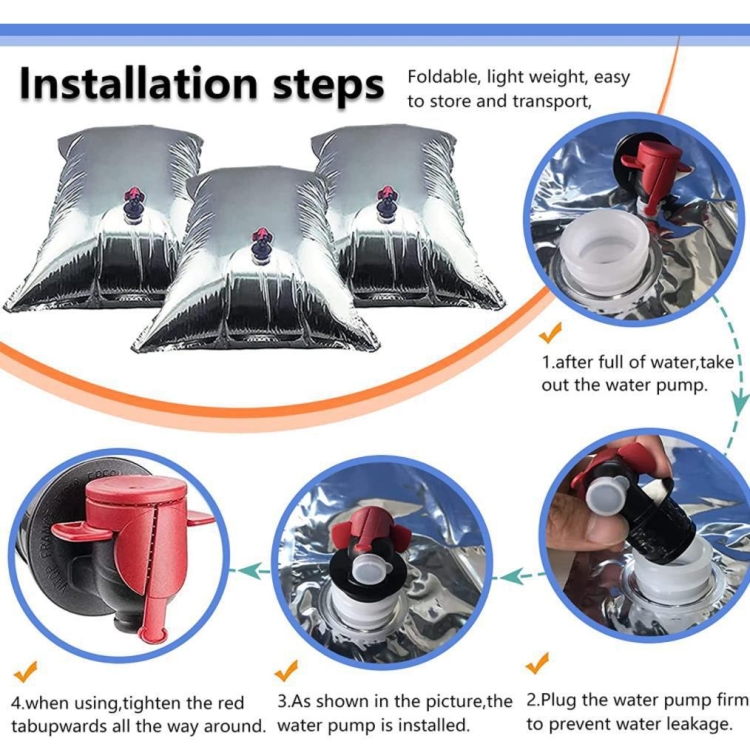 Outdoor Emergency Water Bag Picnic Beverage Insulated Storage Bag, Size: 5L( Silver)