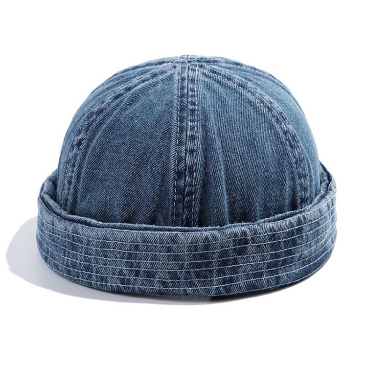 GEGEEN DOMOG Cowboy Landlord Hat Literary Melon Cap Retro Sailor Hat(Denim  Blue)