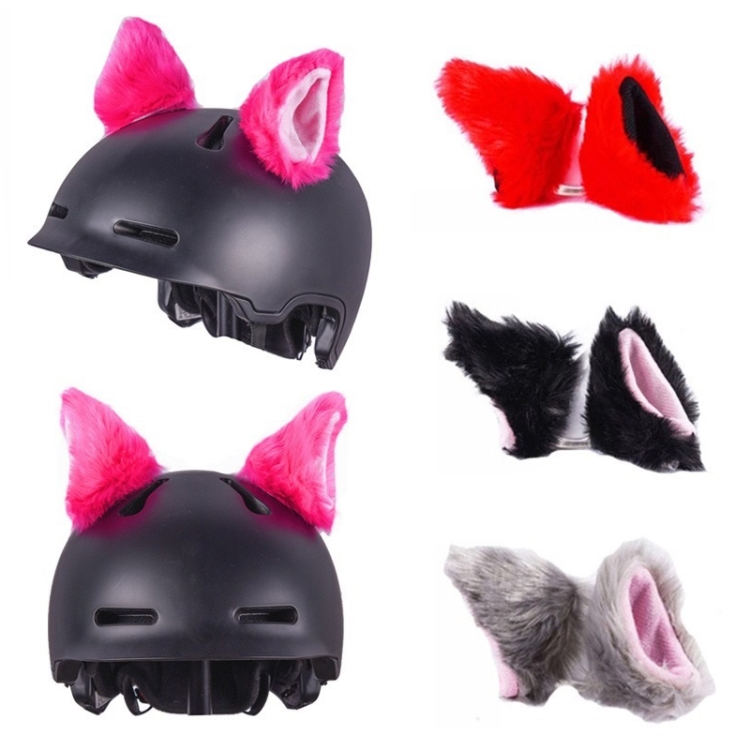 4pcs decorazione del casco per le orecchie da peluche motociclistico (rosa)