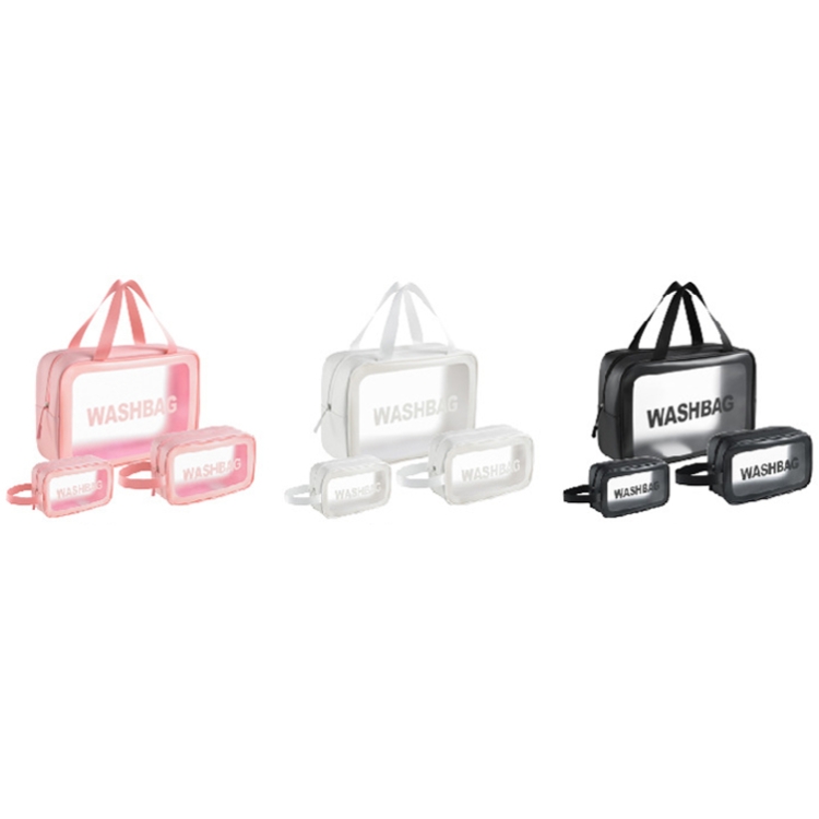 PVC Bolsa cosmética portátil impermeable transparente, tamaño: L (rosa) - B1