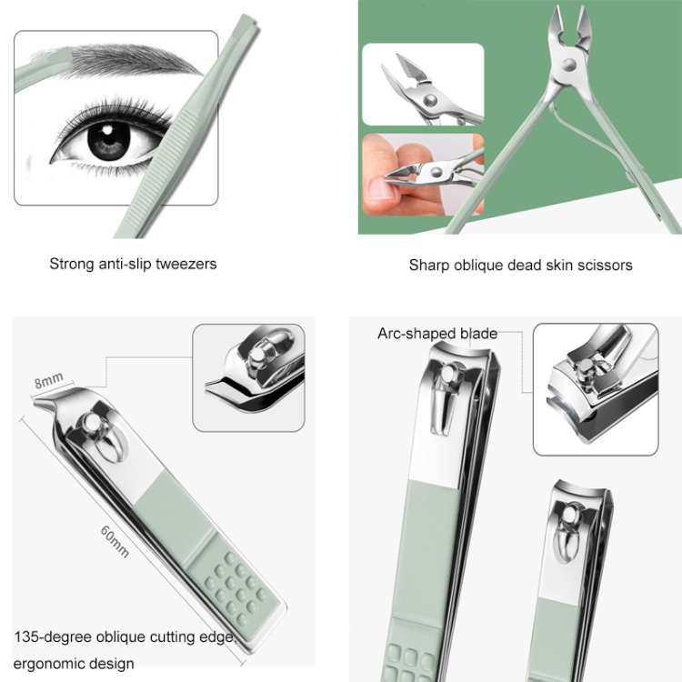 Elevate Your Self-Care Game With The 12-In-1 Matcha Green Nail Art Tool Set: Your Go-to For Flawless Nails Anytime, Anywhere