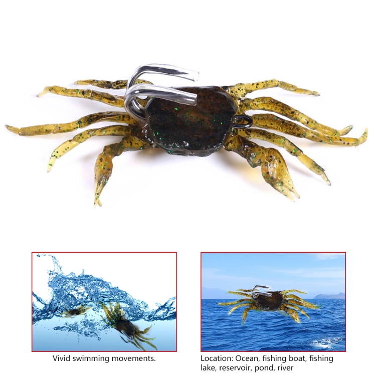 3 PCS HENGJIA SO068 Submerged Crab Hook Anti-hanging Bottom Ice Fishing  Bait, Color: 8cm 19g 3