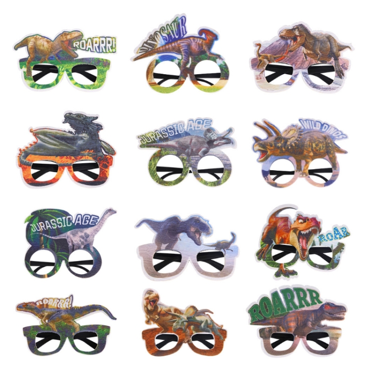 3 pezzi Dinosaur divertenti occhiali divertenti decorazioni per feste di  compleanno oggetti fotografici (un modello)