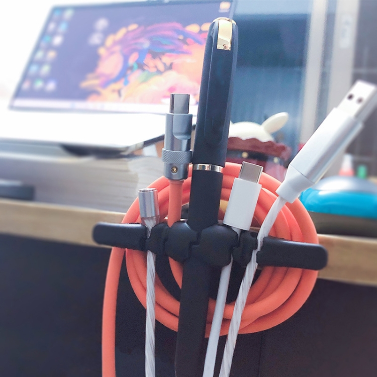 10 PCS Data Cable Storage Winding Wire Organizer(5 Holes Black) 10 PCS Data Cable Storage Winding Wire Organizer(5 Holes Black)