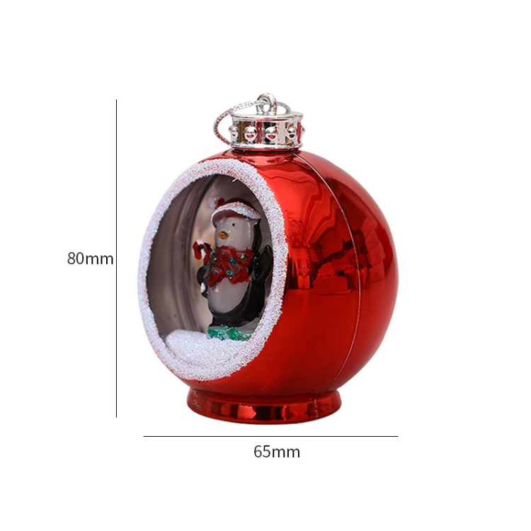 Colorful Lights Electroplating Christmas Ball Semicircle Luminous  Decorative Ball(Silver Snowman)