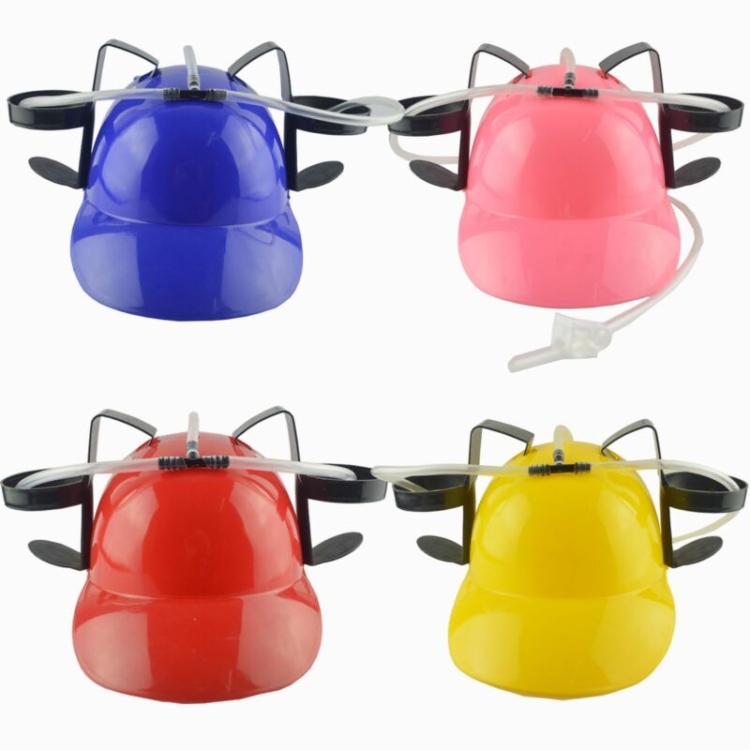 Lazy Beer Drink Hat Birthday Party Outdoor Drink Helmet(Red)