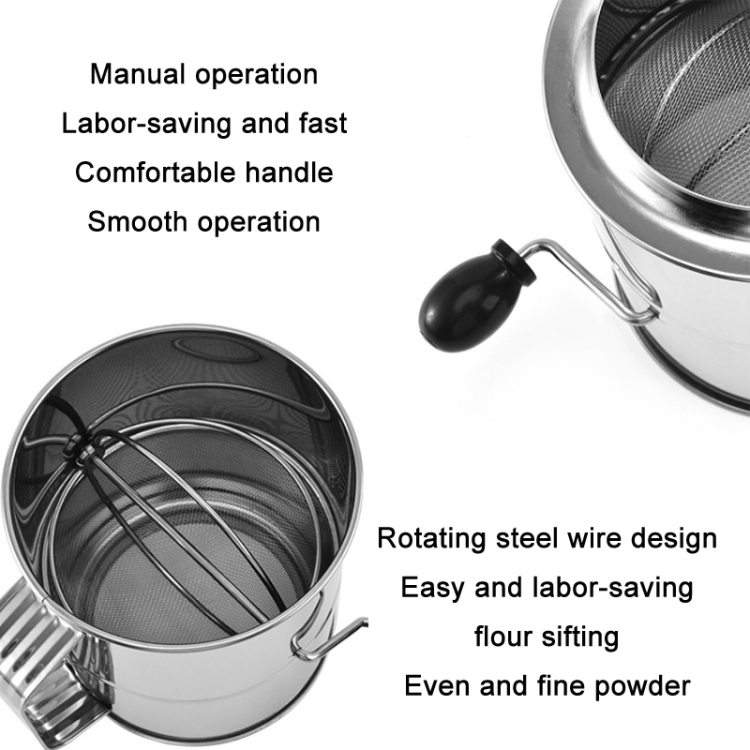 Hand-crank Oblique Flour Sieve Kitchen Baking Tools, Specification: Style  One