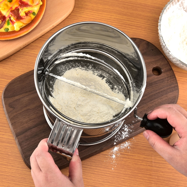 Hand-crank Oblique Flour Sieve Kitchen Baking Tools, Specification: Style  One
