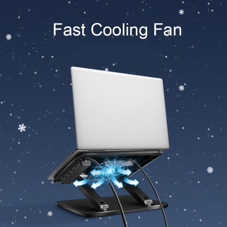 Attachable Computer Fan Foldable Laptop Cooling Stand, Spec: Fan Model+USB-C Port