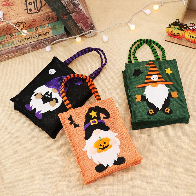 Celebrate the Festive Season with Spooky Chic Style: the Halloween Cartoon Doll Linen Tote Bag (Green)