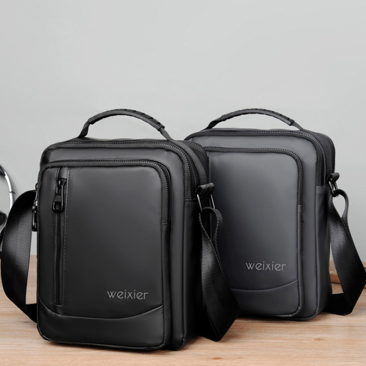 WEIXIER D237 Men Shoulder Bag Minimalist Outdoor Casual Bag, Color: Double Pull Gray Big - B1