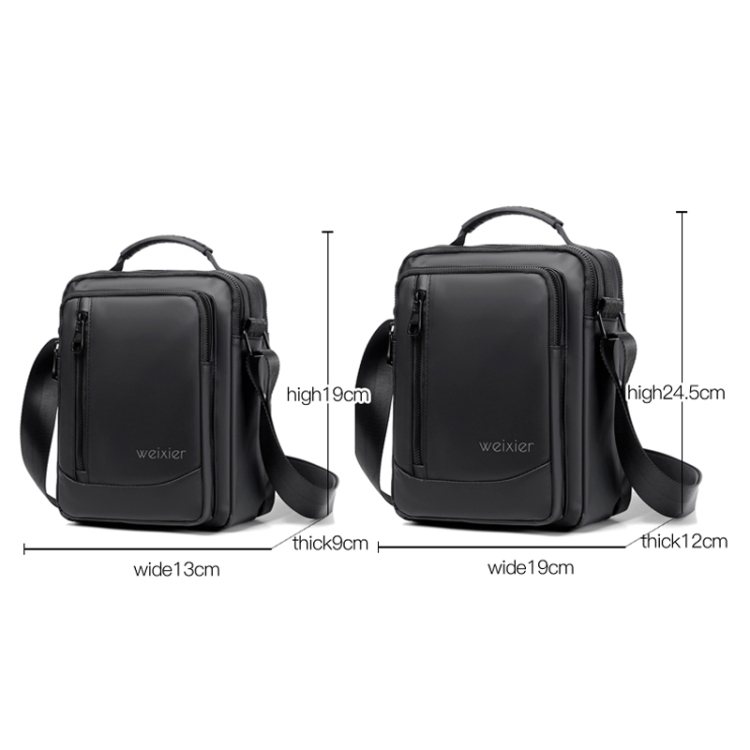 WEIXIER D237 Men Shoulder Bag Minimalist Outdoor Casual Bag, Color: Double Pull Gray Big - B2