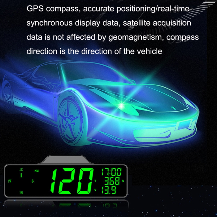 CAR Pantalla de 8.0 pulgadas HUD Pantalla para el avance de la costa del automóvil Multifunción Multifunción Velómetro GPS - B6