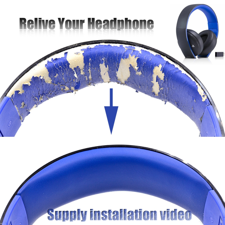 2 PCS Headphone Sponge Cover for SONY PS3 PS4 7.1 Gold,Style: Blue Headband 2 PCS Headphone Sponge Cover for SONY PS3 PS4 7.1 Gold,Style: Blue Headband