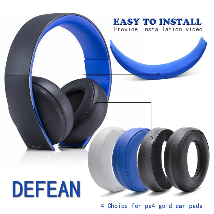 2 PCS Headphone Sponge Cover for SONY PS3 PS4 7.1 Gold,Style: Gray Earpads 2 PCS Headphone Sponge Cover for SONY PS3 PS4 7.1 Gold,Style: Gray Earpads
