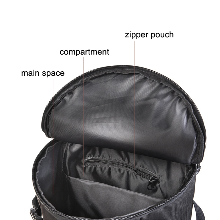 LEO 28085 Cylina Shape Fishing Gear Backpack Fishing Rod Outdoor Shoulder  Bag(28085-B Black)