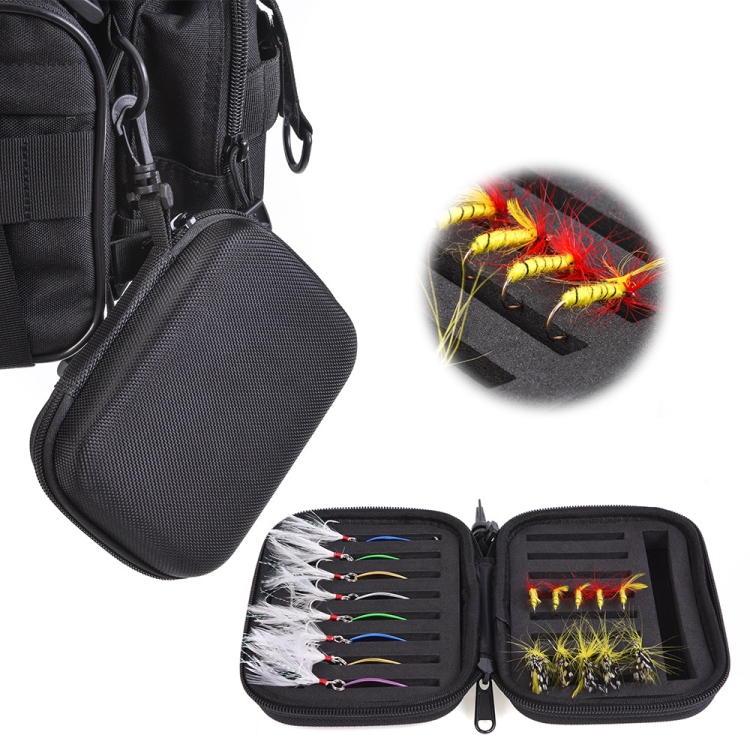 LEO 28007 Composite Fly Sequenant Small Pack EVA Bait Fishing Gear Bag (Black)