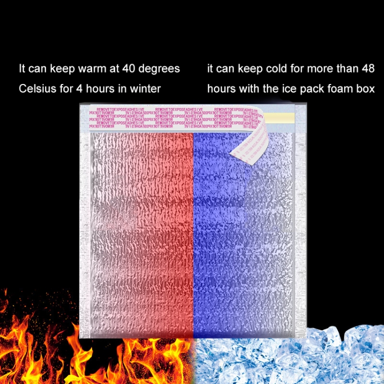 2 PCS Aluminum Foil Storage Bag With Tape For Thermal Insulation And Cold  Storage of Food(30x35x0.3cm)