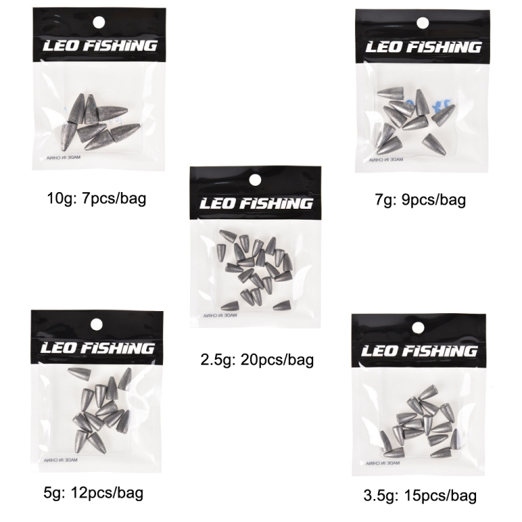 Lead Fishing Weights, 20Pcs Streamlined Fishing Weight Sinkers (10g/ 20g)