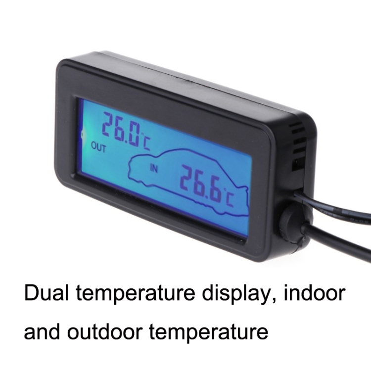 Auto innen und außen hintergrundbeleuchtetes Mini-Digital-Thermometer (grün)
