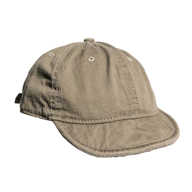 Vintage Washed Distressed Short Brim Hat Baseball Cap(Beige)