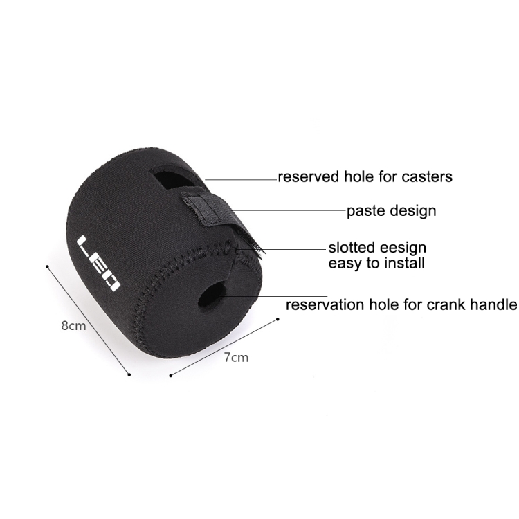LEO 27916 Drum Style Fishing Wheel Protection Set Elastic Fishing Wheel  Bag(Black)