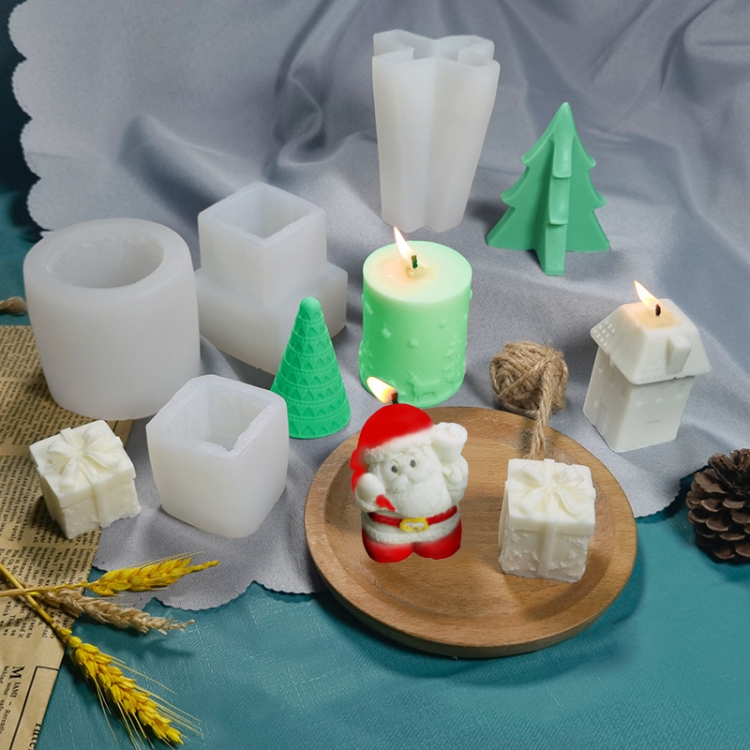 DIY Christmas Candle Aromatherapy Gypsum Silicone Mold, Shape: Triangular Christmas Tree