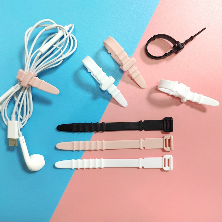 3 Sets 20pcs/Set Fishbone Silicone Cable Tie Cable Organizer Winder, Color: White 3 Sets 20pcs/Set Fishbone Silicone Cable Tie Cable Organizer Winder, Color: White