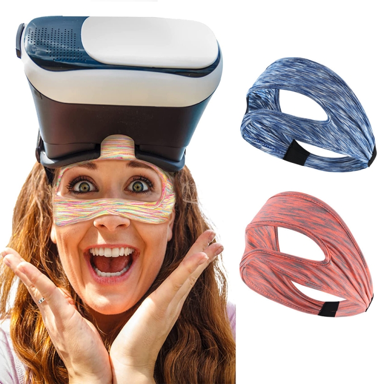 Máscara de ojos transpirable a prueba de sudor montada en la cabeza de gafas VR (púrpura) - B1