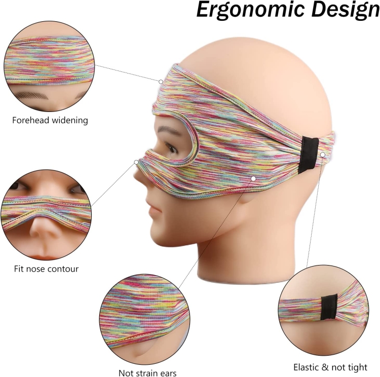 Máscara de ojos transpirable a prueba de sudor montada en la cabeza de gafas VR (púrpura) - B3