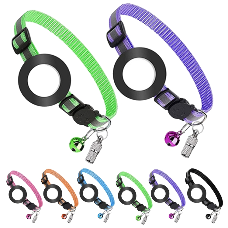 Pet Anti Lost Address Pendant Collar with Bell for Airtag(Green) Pet Anti Lost Address Pendant Collar with Bell for Airtag(Green)
