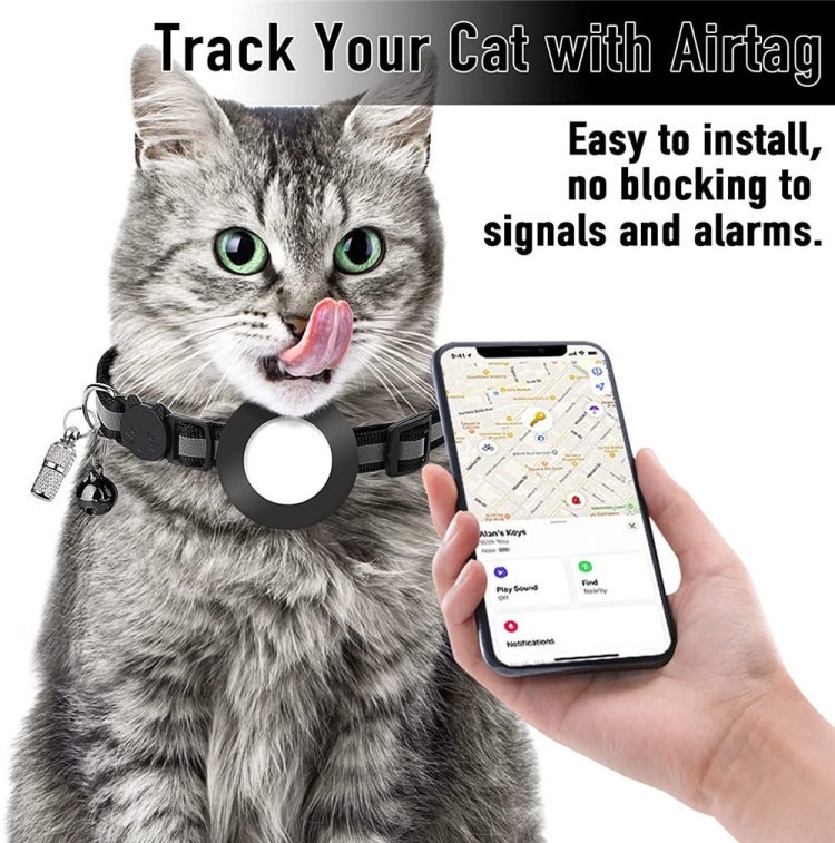 Pet Anti Lost Address Pendant Collar with Bell for Airtag(Green) Pet Anti Lost Address Pendant Collar with Bell for Airtag(Green)