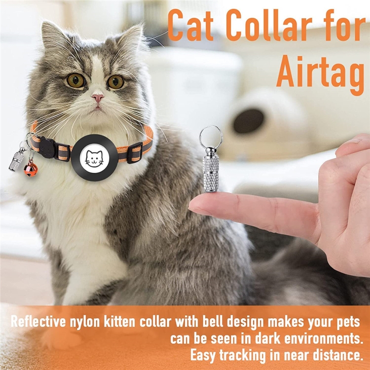 Collier Airtag Cat - Airtag réfléchissant - Avec porte-collier pour chat -  Compatible avec Apple Airtag pour chats, chiots (violet)