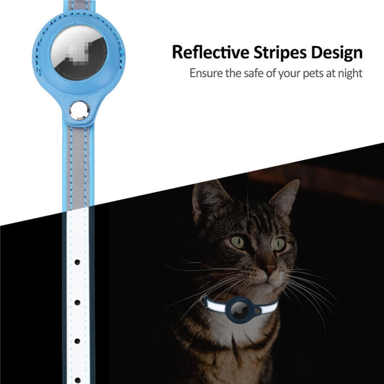 For Airtag Tracker Protective Cover Pet PU Collar, Specification: XS(Blue) For Airtag Tracker Protective Cover Pet PU Collar, Specification: XS(Blue)