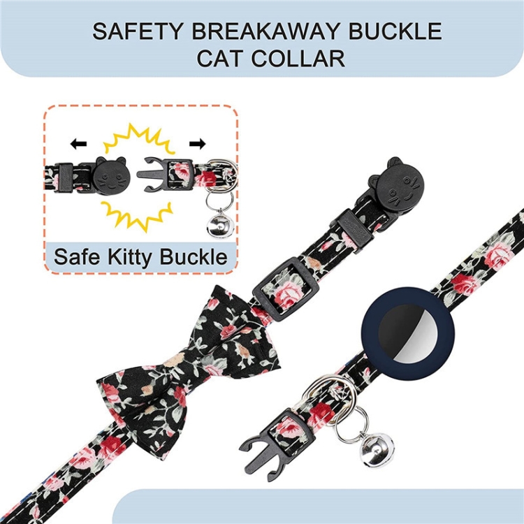 Anti-Lost Printed Bow Pet Collar with Bell for AirTag(Mint Green) Anti-Lost Printed Bow Pet Collar with Bell for AirTag(Mint Green)