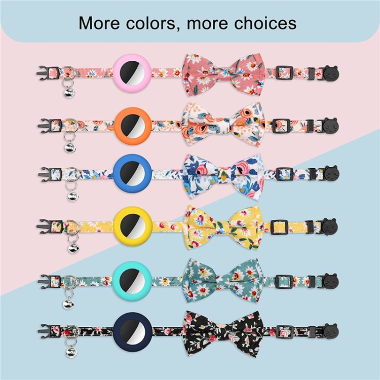 Anti-Lost Printed Bow Pet Collar with Bell for AirTag(Mint Green) Anti-Lost Printed Bow Pet Collar with Bell for AirTag(Mint Green)